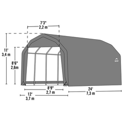 Shelterlogic Sheltercoat Barn Style Garage (All Options)