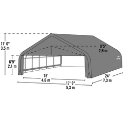 Shelterlogic Sheltercoat Garage, Extra-Wide, Peaked Style (All Options)