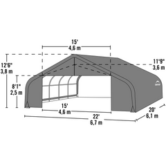 Shelterlogic Sheltercoat Garage, Extra-Wide, Peaked Style (All Options)