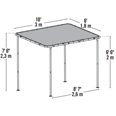 Shelterlogic Solano Gazebo Canopy Tan Cover 10 x 6 Ft.