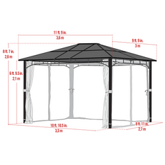 Shelterlogic Sycamore Gazebo With Polycarbonate Roof 10 x 12 Ft.