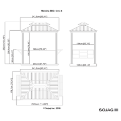 Sojag Bbq Messina Grill Gazebo 6 x 8 Ft.