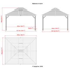 Sojag Mykonos Double Roof Gazebo 12 x 14 Ft.