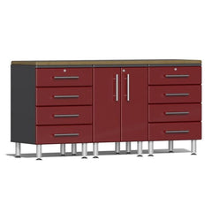 Ulti-MATE Garage 2.0 Series 4-Piece Workstation Garage Storage System With 2X Drawer Cabinets (Free Led Lights)