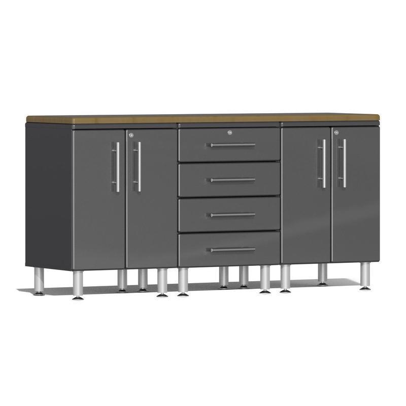 Ulti-MATE Garage 2.0 Series 4-Piece Workstation Garage Storage System With 2X Base Cabinets (Free Led Lights)