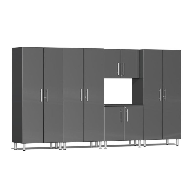 Ulti-MATE Garage 2.0 Series 5-Piece Garage Storage System With 3 Tall Cabinets, Extra-Wide Base/Wall Cabinets (Free LED Light)