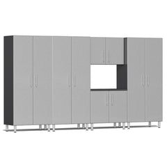 Ulti-MATE Garage 2.0 Series 5-Piece Garage Storage System With 3 Tall Cabinets, Extra-Wide Base/Wall Cabinets (Free LED Light)