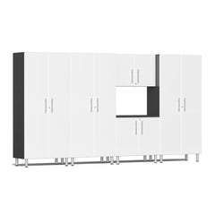 Ulti-MATE Garage 2.0 Series 5-Piece Garage Storage System With 3 Tall Cabinets, Extra-Wide Base/Wall Cabinets (Free LED Light)