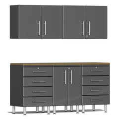 Ulti-MATE Garage 2.0 Series 6-Piece Workstation Garage Storage System With 2X Extra-Wide Garage Wall Cabinets (Free Led Lights)