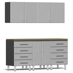 Ulti-MATE Garage 2.0 Series 6-Piece Workstation Garage Storage System With 2X Extra-Wide Garage Wall Cabinets (Free Led Lights)