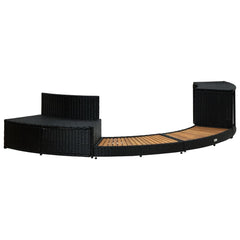 vidaXL Spa Surround Black Poly Rattan and Acacia Wood 310092