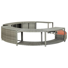 vidaXL Spa Surround Gray Poly Rattan 46459