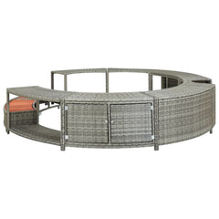 vidaXL Spa Surround Gray Poly Rattan 46459