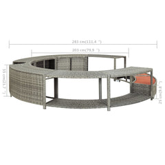 vidaXL Spa Surround Gray Poly Rattan 46459