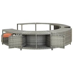 vidaXL Spa Surround Gray Poly Rattan 46459