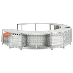 vidaXL Spa Surround Light Gray Poly Rattan 315595