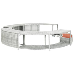 vidaXL Spa Surround Light Gray Poly Rattan 315595