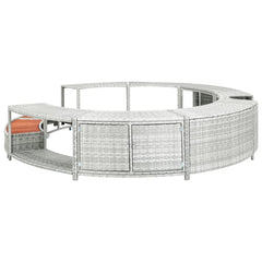 vidaXL Spa Surround Light Gray Poly Rattan 315595