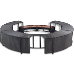 vidaXL Spa Surround Poly Rattan Black 41454