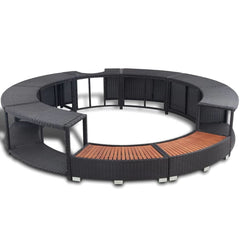 vidaXL Spa Surround Poly Rattan Black 41454