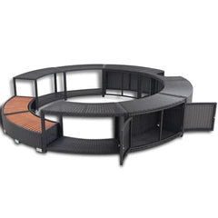 vidaXL Spa Surround Poly Rattan Black 41454