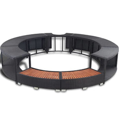 vidaXL Spa Surround Poly Rattan Black 41454