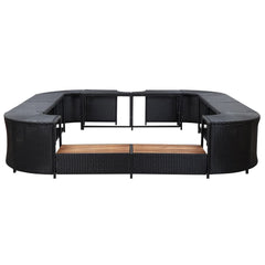 vidaXL Square Spa Surround Black 105.5"x105.5"x21.7" Poly Rattan 310063