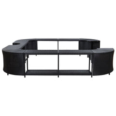 vidaXL Square Spa Surround Black 105.5"x105.5"x21.7" Poly Rattan 310063