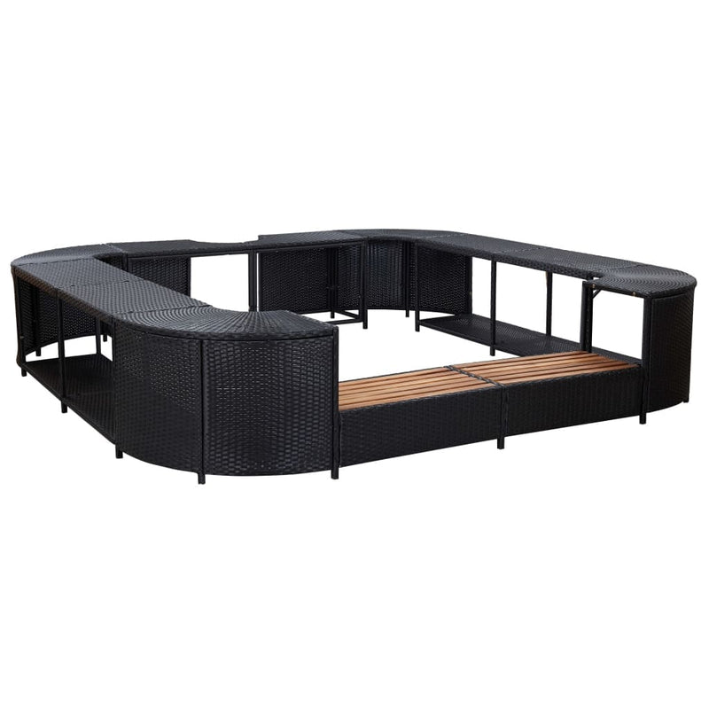 vidaXL Square Spa Surround Black 105.5