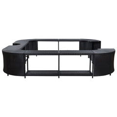 vidaXL Square Spa Surround Black 105.5"x105.5"x21.7" Poly Rattan 46073