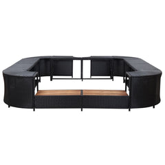 vidaXL Square Spa Surround Black 105.5"x105.5"x21.7" Poly Rattan 46073