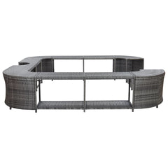 vidaXL Square Spa Surround Gray 105.5"x105.5" x 21.7" Poly Rattan 46074