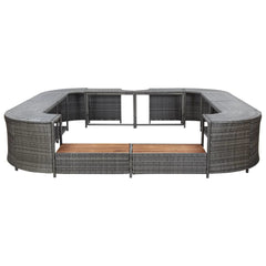 vidaXL Square Spa Surround Gray 105.5"x105.5" x 21.7" Poly Rattan 46074