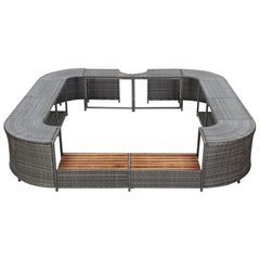 vidaXL Square Spa Surround Gray 105.5"x105.5" x 21.7" Poly Rattan 46074