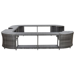 vidaXL Square Spa Surround Gray 105.5"x105.5"x21.7" Poly Rattan 310064